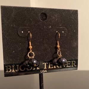 Bijoux Terner Gold-Tone Black Pearl Cluster Earrings